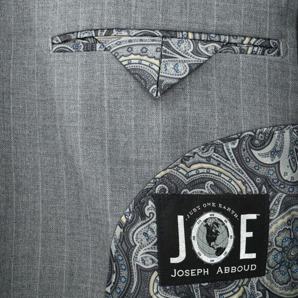 Joseph Abboud Joe Sport Coat Mens 40R Wool Gray Pinstripe Jacket Blazer Lined - Picture 3 of 16